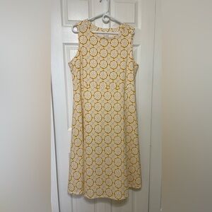 NWOT Croft & Barrow Gold and White Sleeveless A-line Midi Dress